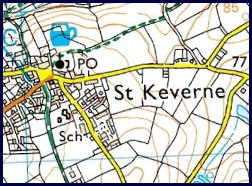 Ordanance Survey Map of St. Keverne